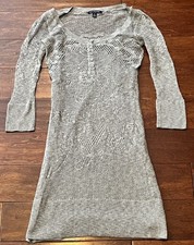 American Eagle Gray Women's Medium Long Sleeve Button Cable Knie Sweater Dress