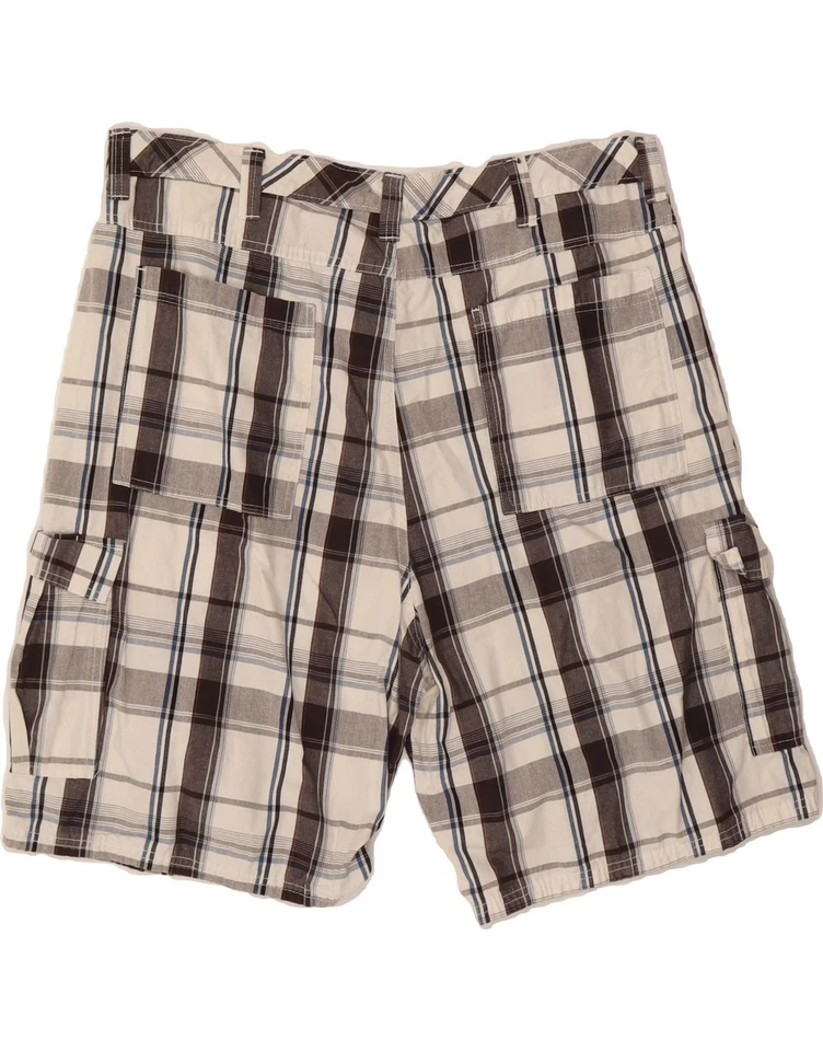 WRANGLER Mens Cargo Shorts W40 XL Off White Check Cotton DM47 - Imagem 2 de 4