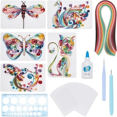 WEBEEDY 20 Sets Papier Quilling Kits für Anfänger DIY schöne Katze 