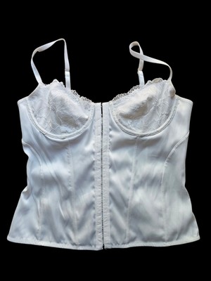Meshki Intimates Floral White Lace Bustier Top Corsette Size M