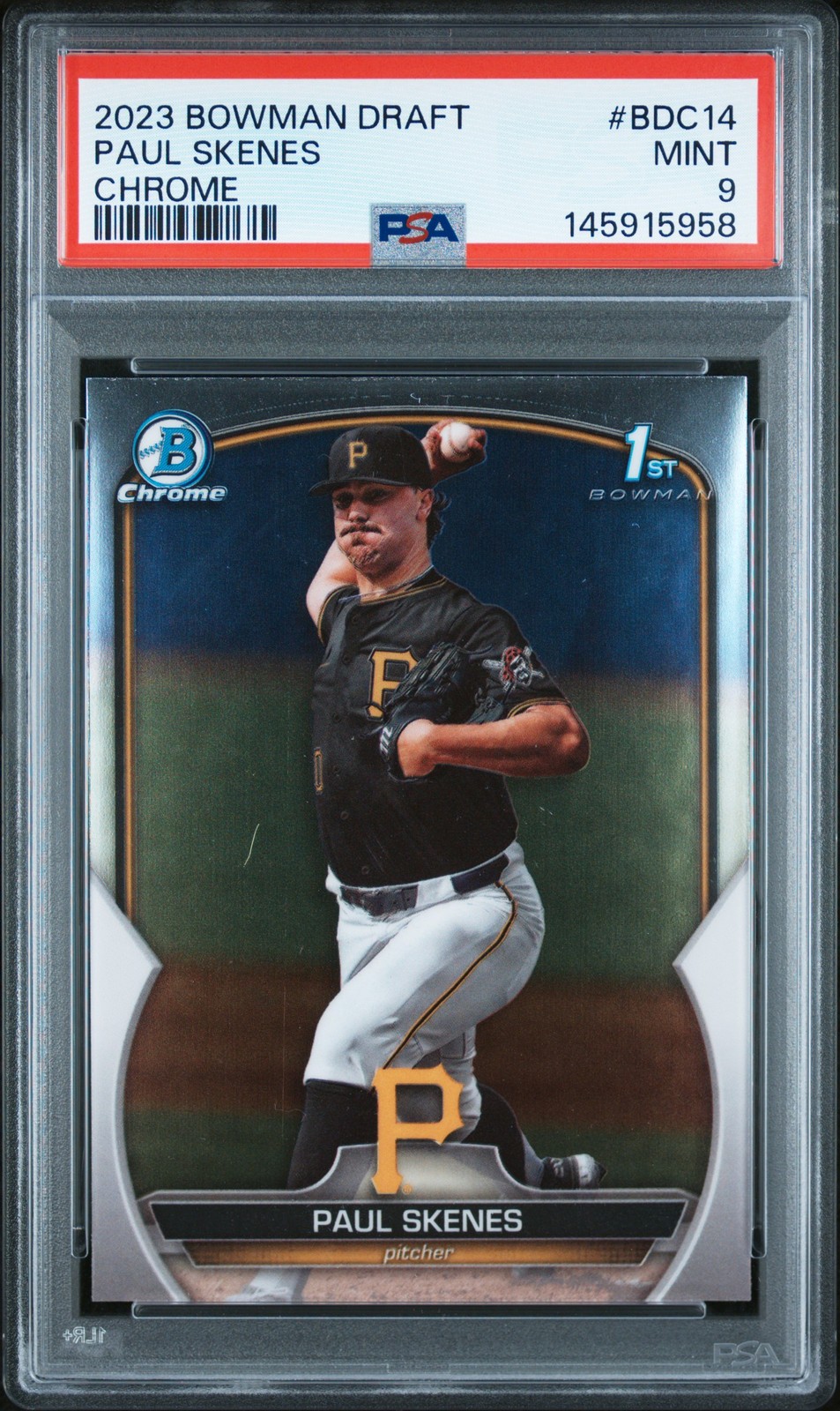 2023 BOWMAN DRAFT CHROME #BDC14 PAUL SKENES PSA 9