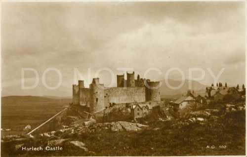 RPPC Harlech Castle Wales 1936 Postcard Valentine’s Medieval Fortress (A26) - Picture 1 of 2