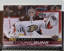 Upper Deck 2022-23 Series 1 UD Canvas Young Guns Rookie Lukas Dostal Ducks #C113