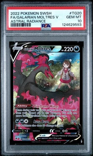 2022 Pokemon Sword Shield Astral Radiance Galarian Moltres V #TG20 PSA 10