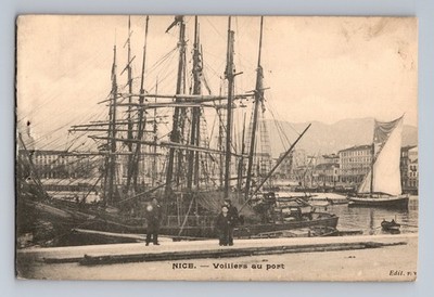 Voiliers Au Port Nice France Postcard Edit Fly Maritime Scene Sailing Vessels 