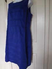 Calvin Klein sleeveless sheath dress blue zipper back Size 12 layered