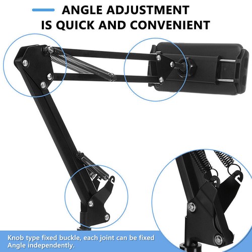 Adjustable Tablet Stand Floor Arm Hands Free Phone Holder For Tablet iPad iPhone - Picture 8 of 12