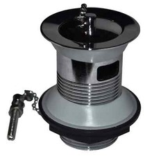 1 1/4 Inch Slotted Basin Waste with Chrome Plug, Chain & Stay