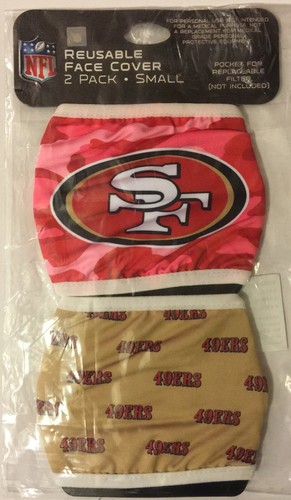 NFL Officially Licensed 49ers Face Covering Mask Reusable 2 pack 1 size Small - Bild 1 von 5