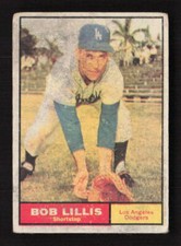 Bob Lillis 1961 Topps #38 Los Angeles Dodgers Poor Condition
