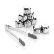 Whiskey Stones 8 Pack Homiu Stainless Steel Ice Cubes Home Kitchen Gift Box Set