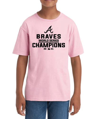 Atlanta Brave World Series Youth T-shirt Ring Spun Cotton Size XS-L Kids T-Shirt - Picture 3 of 4