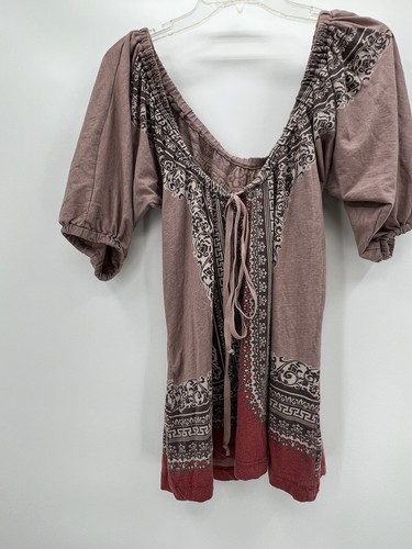 Free People Top Damen klein Blumenmuster Puffärmel Cottage Boho Bauer - Bild 3 von 7