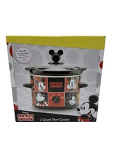 NIB Disney's Mickey Mouse Slow Cooker Pot Red Home Kitchen Small Appliances