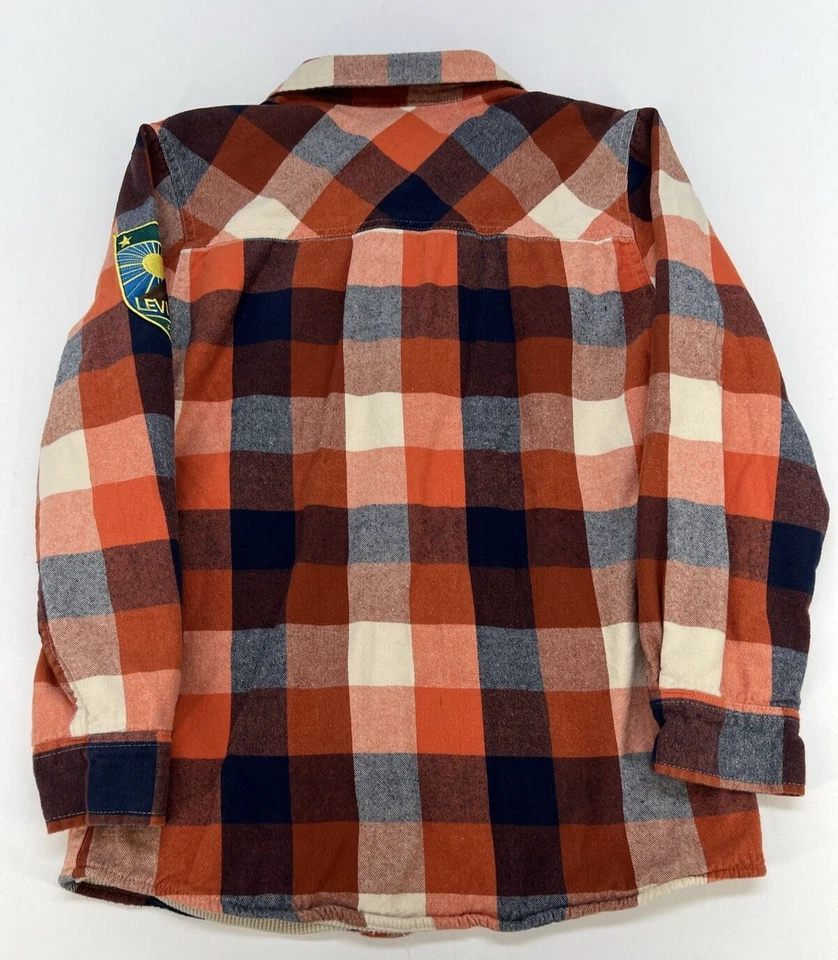 Parche Levi’s Abotonado Manga Larga Forrado Franela Juvenil 12-13 Años Óxido Cuadros Foto 3 de 4