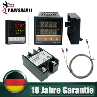 Digitaler PID Temperaturregler REX-C100 eingestellt+K Thermoelement 0- 1300 °C