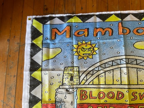 PRE OWNED. MAMBO. BLOOD SWEAT AND BEERS HOME decor banner man cave wall hanging - Picture 5 of 8