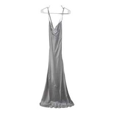 Show Me Your Mumu Dress Bridesmaid Extra Small Tuscany Maxi Slip Satin Silver