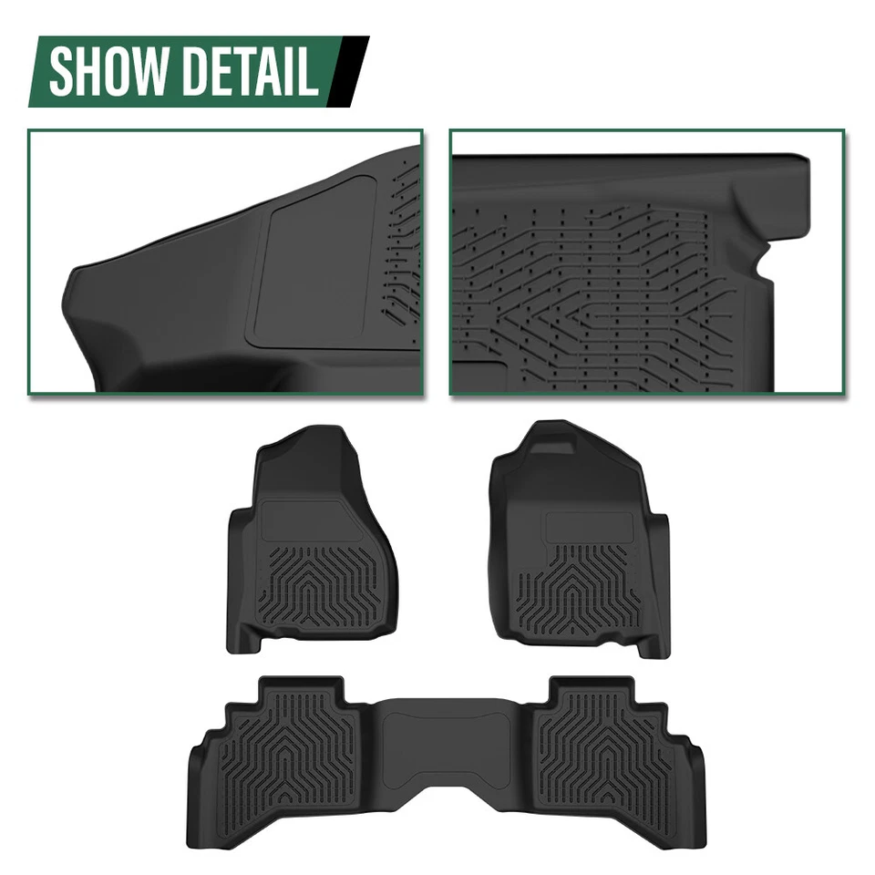 TPE Floor Mats Liners Fit For 02-08 Dodge Ram 1500 03-09 Ram 2500/3500 Quad Cab - Imagem 4 de 4