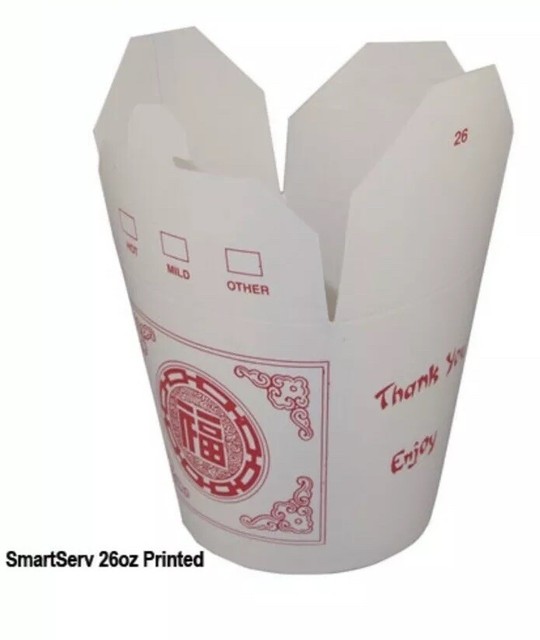 25 Chinese Design 32 Oz Take Out Food Containers and 50 Premium, Sleeved and By for sale online