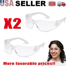 2Pack Protective Safety Glasses Clear Lens lot Eyewear Anti Scratch Work UV US