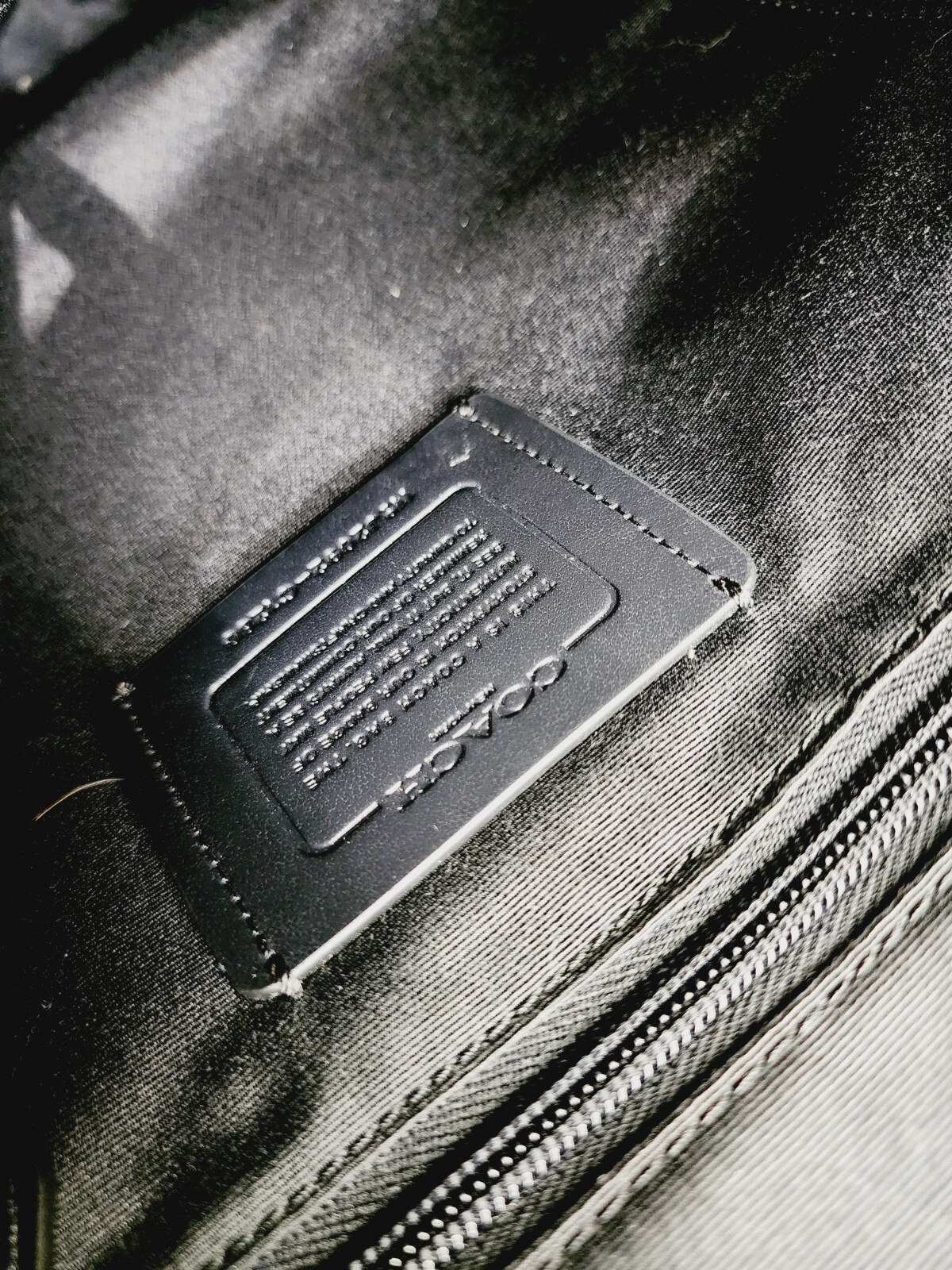 Coach Daypack Backpack Compact Black Pebble Leath… - image 13