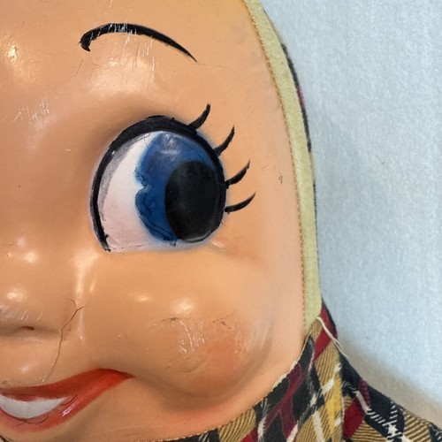 Vintage Knickerbocker Humpty Dumpty Egg Yellow 12" Hard Face Plush Toy - Picture 6 of 12