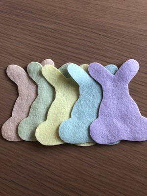 14cm 5 x Cute Rabbit Shaped Pastel Colour Premium Felt Shapes Brand New
