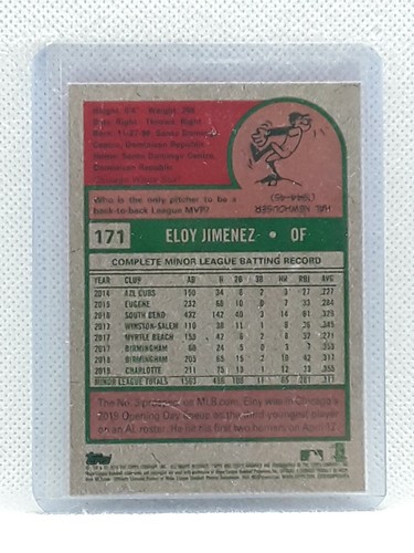 Eloy Jimenez 2019 Topps Archives Baseball - #171 RC - Chicago White Sox - Picture 2 of 2