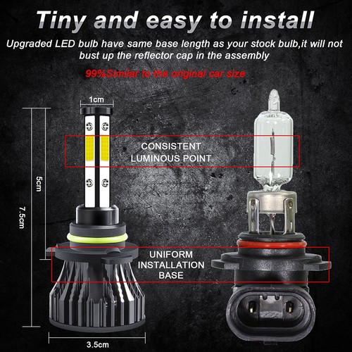 For 2002 2003 2004 Cadillac Escalade LED Headlight High/Low Beam+Fog Light Bulbs - Foto 4 di 16