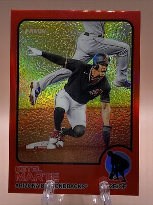 2022 Topps Heritage Base Chrome Red #163 Ketel Marte /573