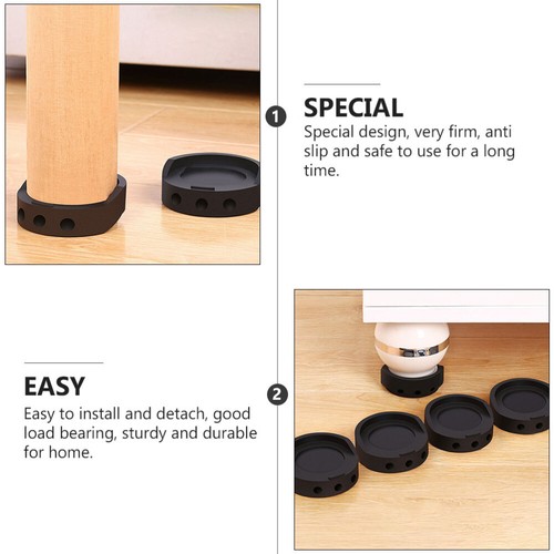 8Pcs Furniture Feet Mats Refrigerator Washing Machine Base Raising Pads (Black) - Photo 9 sur 12