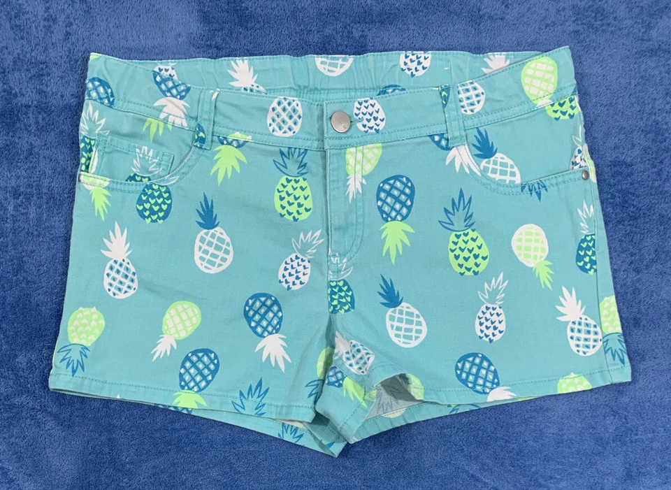Total Girl Shorts Size 14.5 Plus Five Pocket  Adjustable Waist Pineapple Print - Image 2 of 4