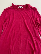 Stateside Womens Small Fuscia Pink 100% Cotton Long Sleeve T-Shirt - Made in USA