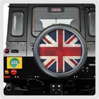 UNION JACK DISTRESSED GB FLAG SPARE WHEEL COVER LAMINATED VINYL STICKER 4 x 4