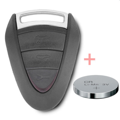 Auto Schlüsselgehäuse 3Tasten für Porsche 911 997 987 Cayman Boxster + Batterie 