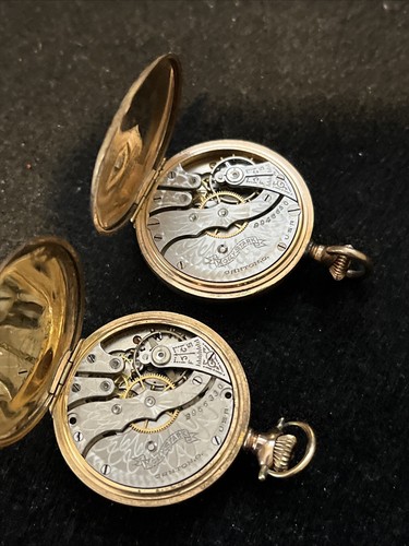 1912 Hampden "Molly Stark" Deuber GF Case Pocket Watch 3/0s 7j Lot of 2๐ฅ๐ฅ