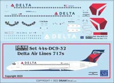 Draw Decal 1/144 Delta Air Lines Boeing 717/MD95 Eastern Express Airliner Decals