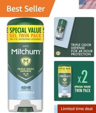 Triple Defense Men's Antiperspirant Gel Stick - Pack of 2 for Lasting Protection
