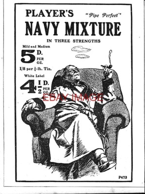 WW1 Reklame Spieler Marine Mischung 3 Stärken Pfeifentabak klein 1914 Druck 734/53