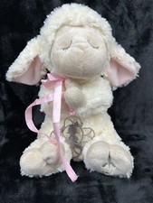 Ganz God Bless This Child Praying Lamb Plush 11" w/Pewter look Cross Pendant