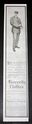 1912 OLD MAGAZINE PRINT AD, SINCERITY CLOTHES, FROM KUH, NATHAN & FISCHER CO!