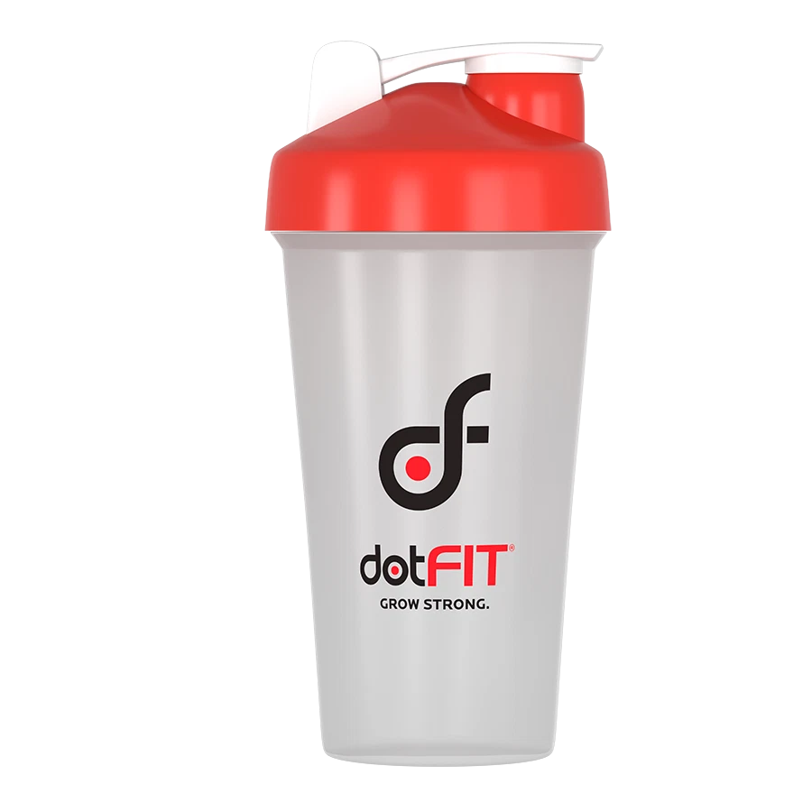 DotFit Shaker Bottle Red Logo BPA-Free Stainless Steel Mixing Ball 28oz NEW