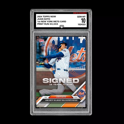 Graded 10 Juan Soto #OS-8 2024 MLB Topps NOW First New York