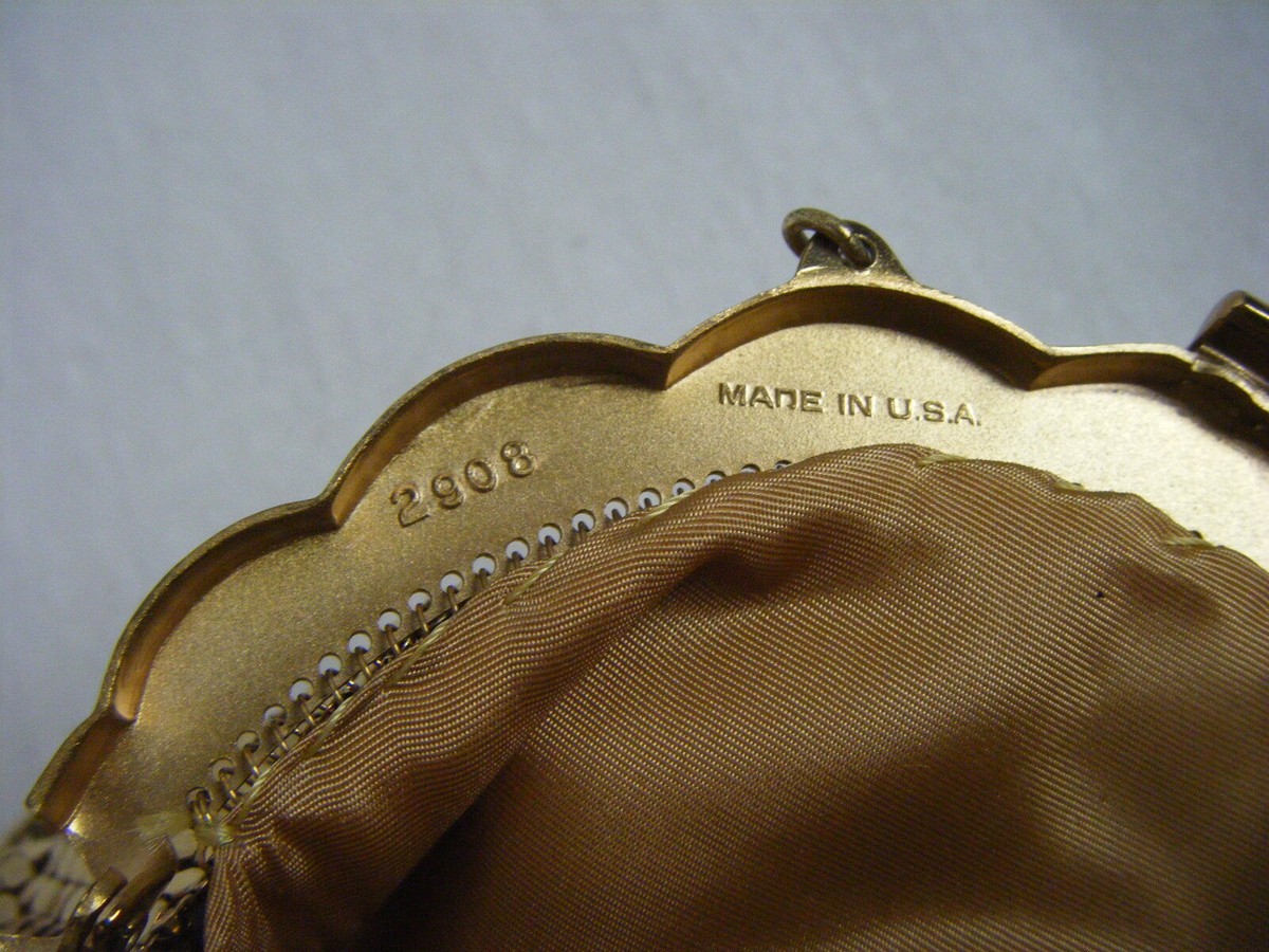 Whiting & Davis ゴールド バッグ VINTAGE WHITING & DAVIS GOLD MESH BAG PURSE MINT CONDITION W