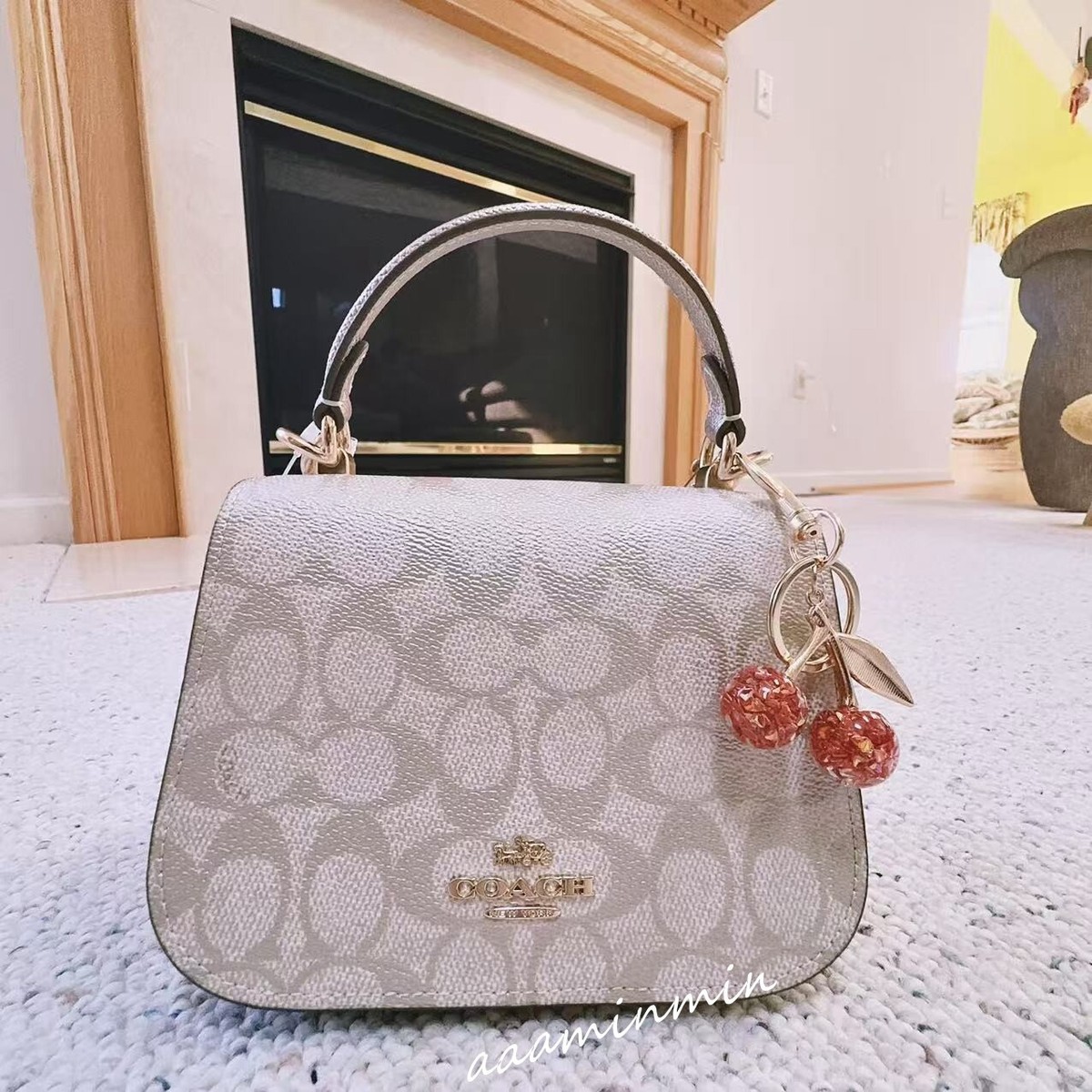 NWT COACH outlet Black Friday Lysa Top Handle Bag Signature Canvas