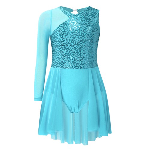 Kinder Mädchen Rock Mesh Tanzbekleidung Unregelmäßig Bodysuit Kleid Kostüm Jazz - Bild 68 von 74