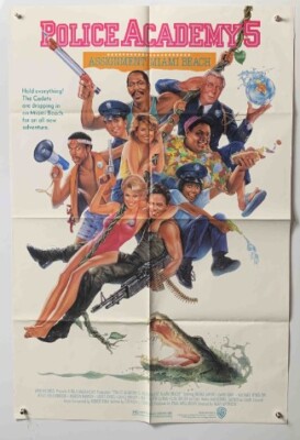 POLICE ACADEMY 5: ASSIGNMENT MIAMI BEACH Original 1sh Movie Poster