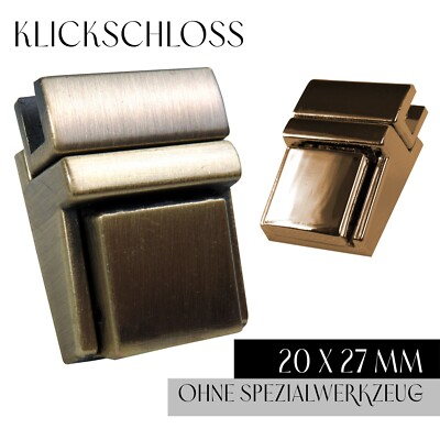 Mappenschloss Taschenschloss 20 x 27 mm messing gold Steckschloss Verschluss