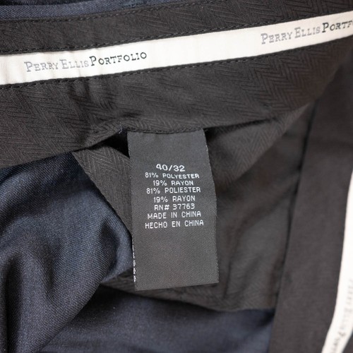 Perry Ellis Hose Herren 40/32 grau Portfolio Plissee gerades Bein Anzughose - Bild 4 von 11